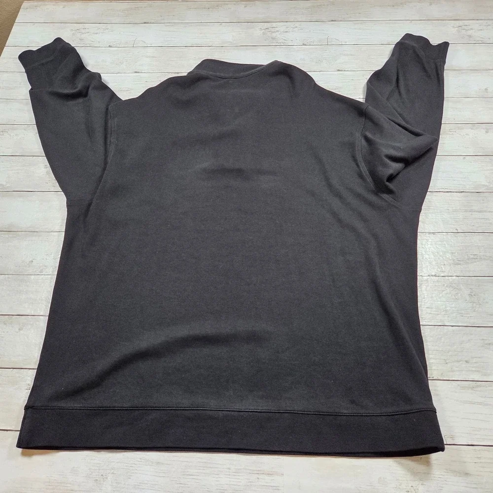 Roundtree & Yorke Silky Finish Quarter Zip Pullover Men XXL Black Cotton Knit